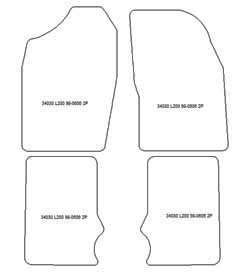Fussmatten fuer Mitsubishi L200 2 Turen 1998-2006 MDM Plus